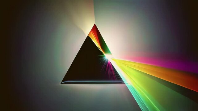 Colorful abstract glass prism reflections with vibrant rainbow gradient and soft light effects new beautiful stock video footage animation AI