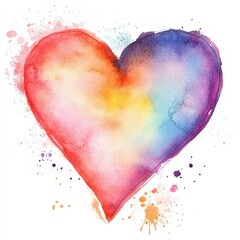 Painted watercolor heart