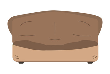 Comfortable piece of furniture. Soft sofa cappuccino color