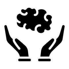 Obraz premium Protect your mental Solid Icon