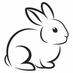 Minimalist Rabbit Outline Vector Design