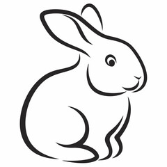 Minimalist Rabbit Outline Vector Design
