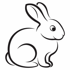 Minimalist Rabbit Outline Vector Design
