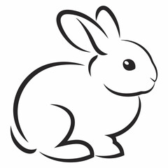Minimalist Rabbit Outline Vector Design