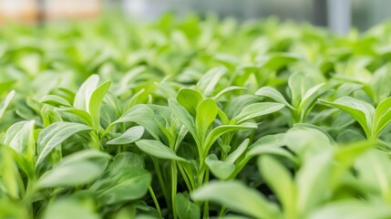 Fototapeta premium hydroponic water spinach cultivation