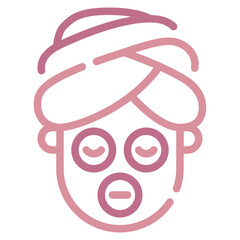 Stylized Illustration of a Relaxed Face with Mask