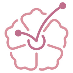 Stylized Flower with Check Mark Design