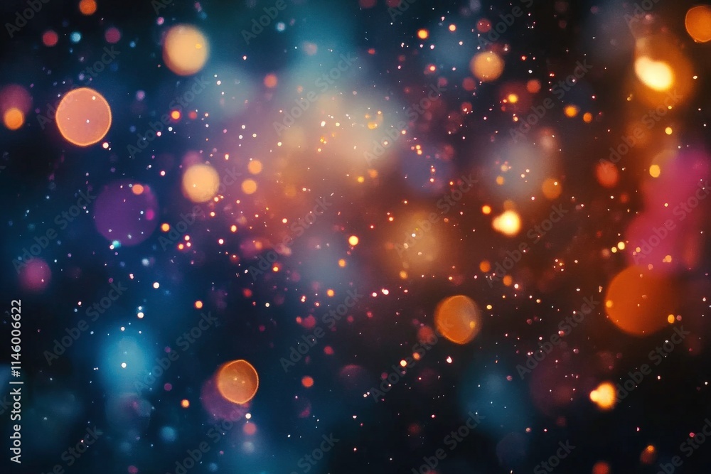 Poster vibrant bokeh background with colorful light particles creating a dreamy and ethereal atmosphere for