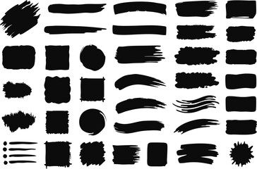 ink splatter set paint brush stroke kit vector