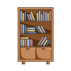 Illustration minimalist bookcase