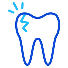 Tooth Pain Duoline Icon