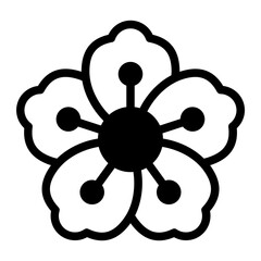 Stylized Black Flower Icon for Creative Designs