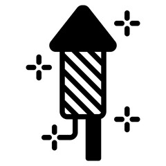 Colorful Firework Rocket Icon for Celebrations
