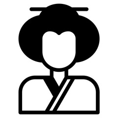 Traditional Japanese Geisha Icon Design
