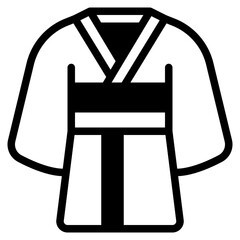 Stylized Icon of Traditional Japanese Kimono