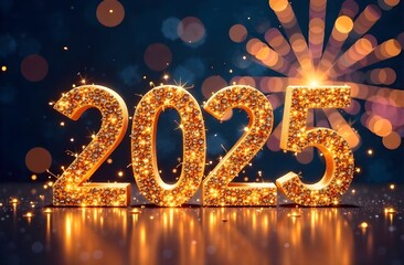 Bright numbers 2025, New Year celebration