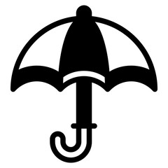 Stylized Black Umbrella Icon for Weather Themes
