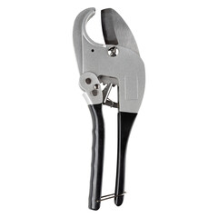 Scissors for plastic polypropylene pipes isolated on white background..