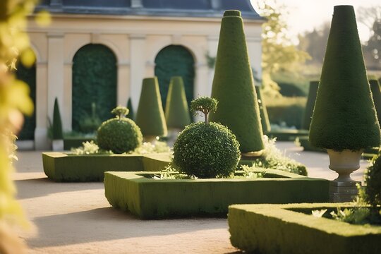 France, castle of Sochaux, formal garden 