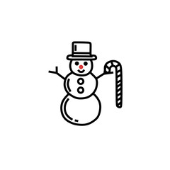 winter snowman with hat icon