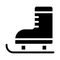 Glyph ski shoes icon