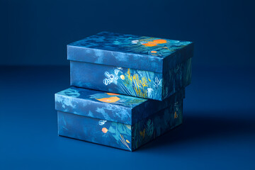 Obraz premium Creative decorative storage boxes studio product photography artistic close-up home organization inspiration