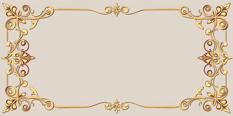 ornate retro brown frame with intricate designs surrounding a clean white center, border, blank, background