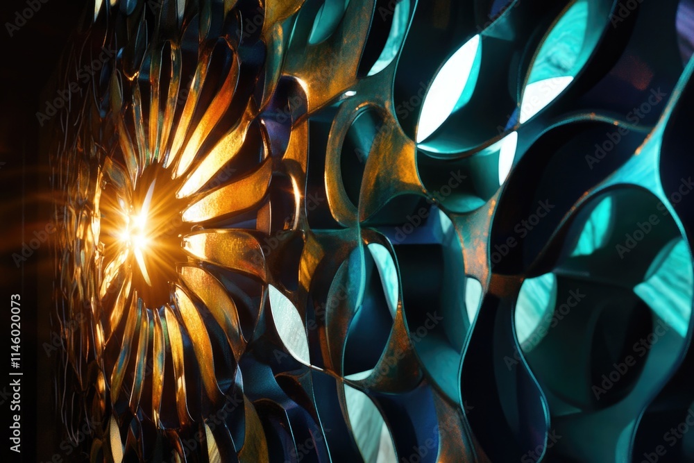 Poster a close-up view of a wall with a beam of light shining through, ideal for use in interior design or 