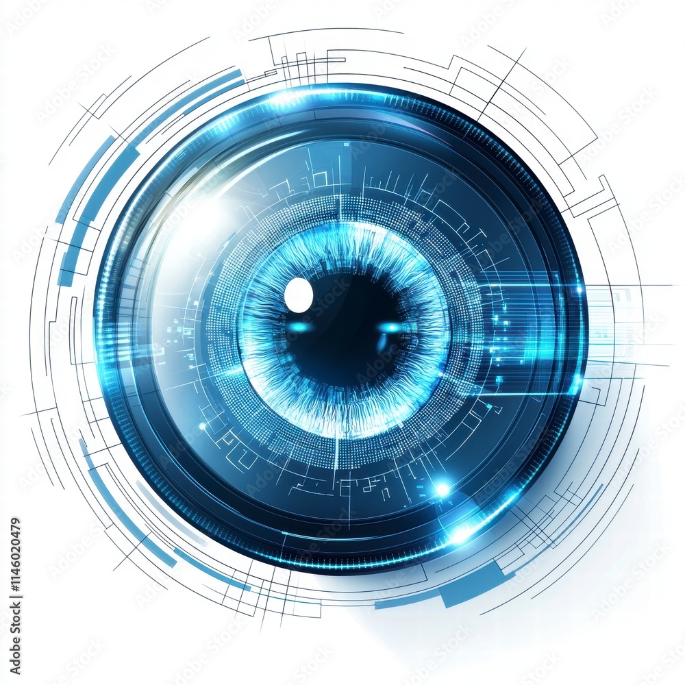 Aufkleber exploring digital eye technologies in futuristic environments a visual journey into optical innovati