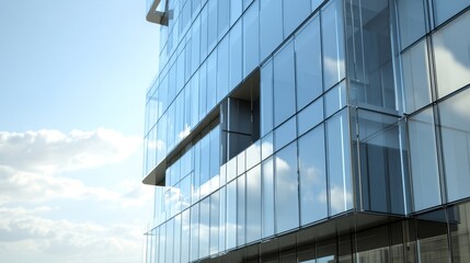 Obraz premium Contemporary architectural design featuring reflective windows enhances urban aesthetics, showcasing the beauty and innovation of modern architectural design in city landscapes.