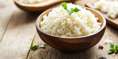 Delicious bowls of rice paired with rich Ghee clarified butter create a flavorful combination, enhancing the taste of bowls of rice with the creamy texture of Ghee clarified butter.