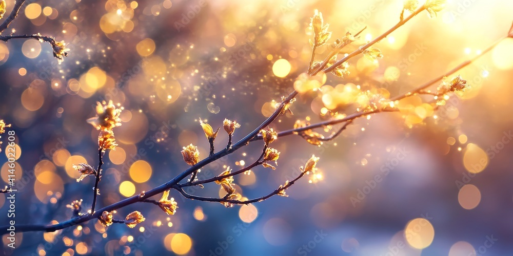 Poster macro image showcasing bokeh sparkles, emphasizing the beautiful interplay of light and color. the b