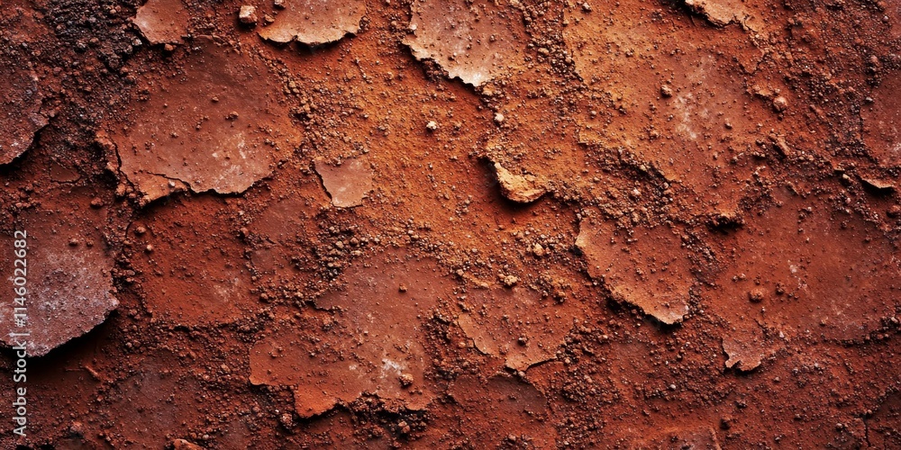Poster rich red soil texture background, showcasing the unique patterns and colors found in red soil. this 