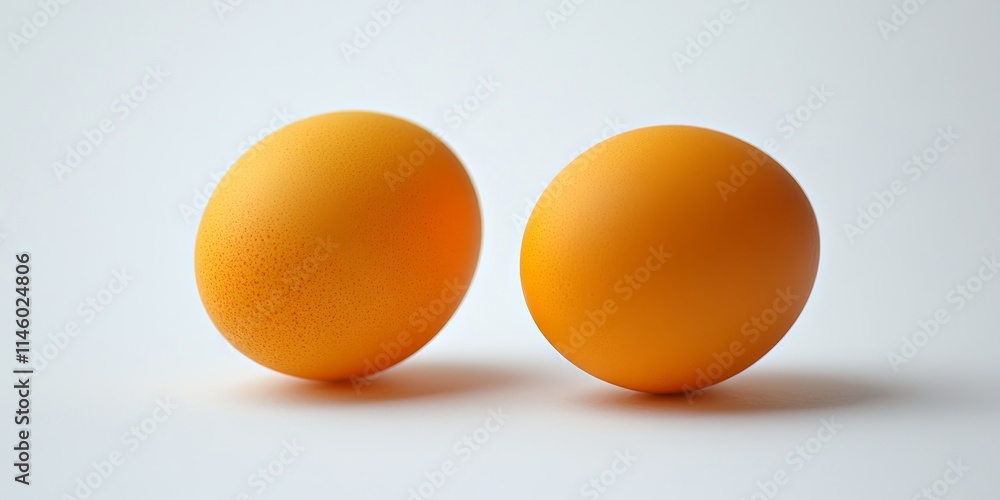 Poster eggs isolated on a white background create a clean and bright presentation. two eggs isolated on a w