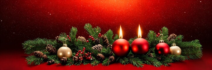 Enchanting Merry Christmas and Happy New Year Banner Design - Beautiful Holiday Artwork Featuring Glittering Stars and Warm Seasonal Greetings