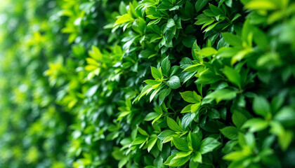Naklejka premium Lush green leaves forming a natural background