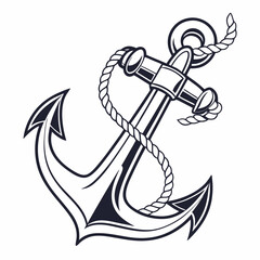 anchor stencil symbol with rope  © Kazal Roy