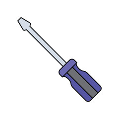 screwdriver lineal color line icon with white background vector stock illustration