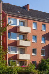 Monotones modernes Wohnhaus, Mehrfamilienhaus, Bremen, Deutschland