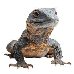 Angled view full body shot of a hyperrealistic Chuckwalla animal isolated on a white transparent background