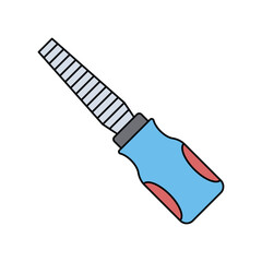 chisel lineal color line icon with white background vector stock illustration