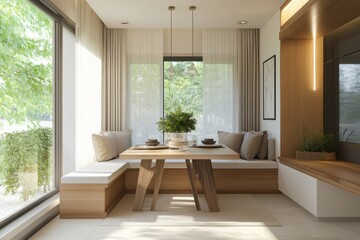 Fototapeta premium Charming and Stylish Elegant Dining Nook Ideal for Cozy Gatherings and Family Meals
