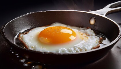 fried egg on the frying pan