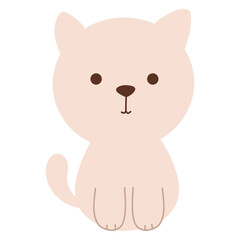 Obraz premium Cute baby kitten, kawaii pastel cat, sitting cat vector illustration 