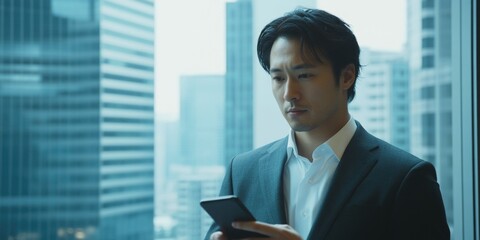 Fototapeta premium Businessman in Suit with Phone