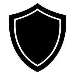  Shield icon vector silhouette on white background