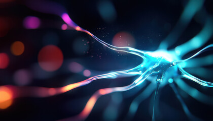 Colorful light patterns visualize advanced algorithms and neural connections