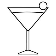 martini glass with ice