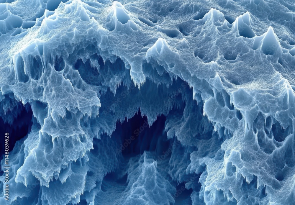 Poster abstract close-up of intricate blue texture reflecting natural forms and patterns, perfect for backg
