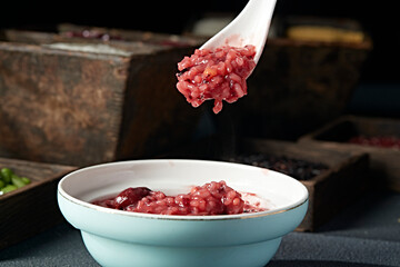 Delicious and nutritious red bean, barley, red dates and multi-grain porridge